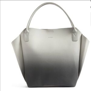 Ombré grey faux leather tote